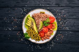 Plate of healthy food